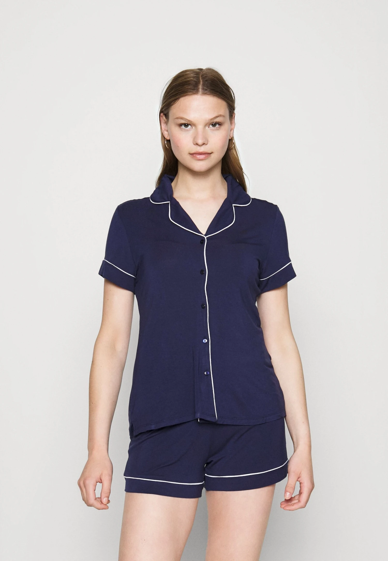 Anna Field Button Through Pj Set - Pyjama - Blue/White 1 Anna Field Button Through Pj Set - Pyjama - Blue/White